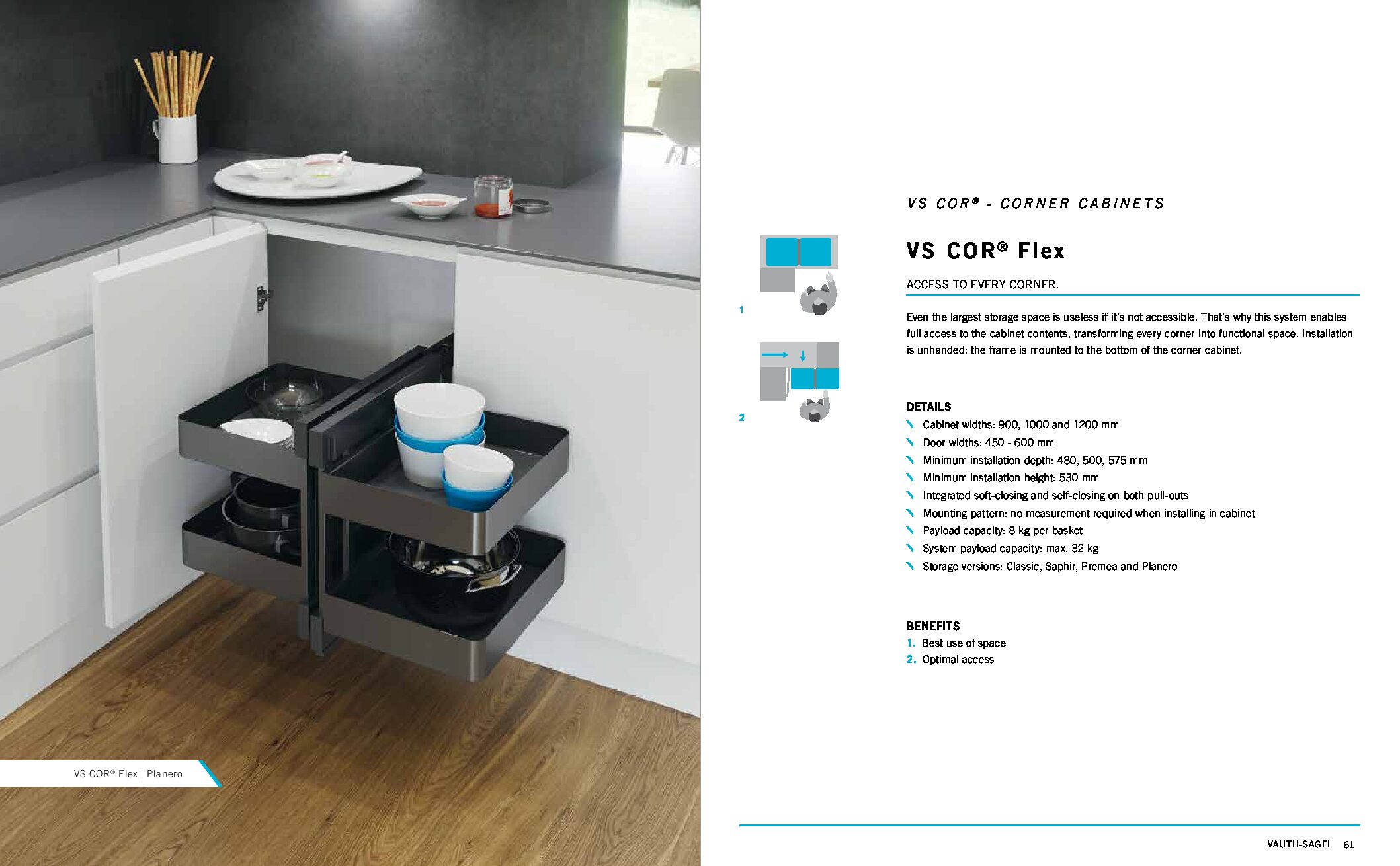 V-S Flexcorner (COR Flex) 600 mm  , saphir kroom - Image 3