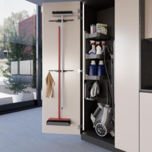 INOXA harjahoidja BROOM komplekt seinale/uksele , GRAFIIT