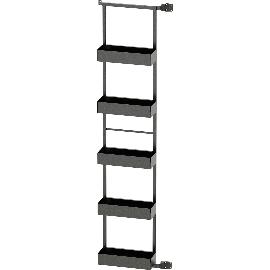 VS TAL RACK PLUS korvsüsteem 450/500mm uksele 5 Essentio grafiit riiulit H=1637mm