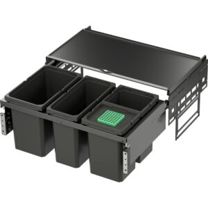Prügikastimehhanism VS ENVI Space 800 mm (Öko Liner , COX ) Grafiit 2*22 ltr + 16 ltr