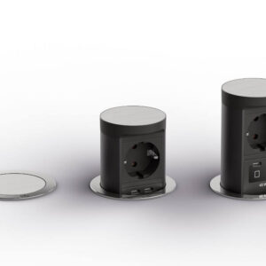Voolukarbik ELEVATOR 2 juhtmevaba laadimisega-  1 schüco pesaga + USB C/C, MUST , 2 m juhe